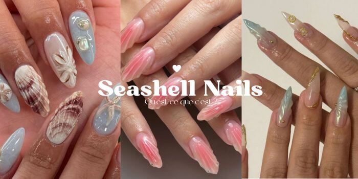 manucure sea shells nails