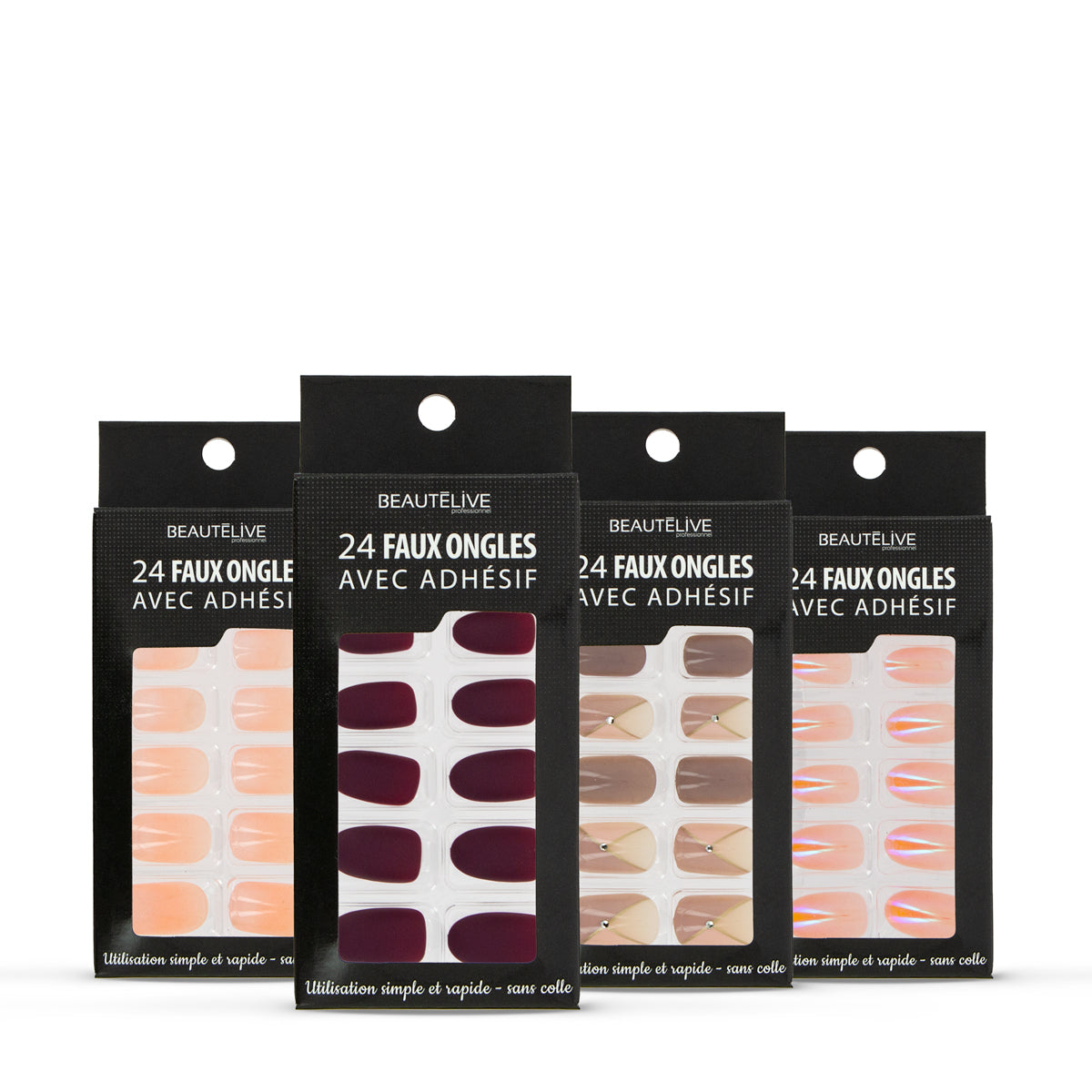 Kit faux ongles adhésifs x24