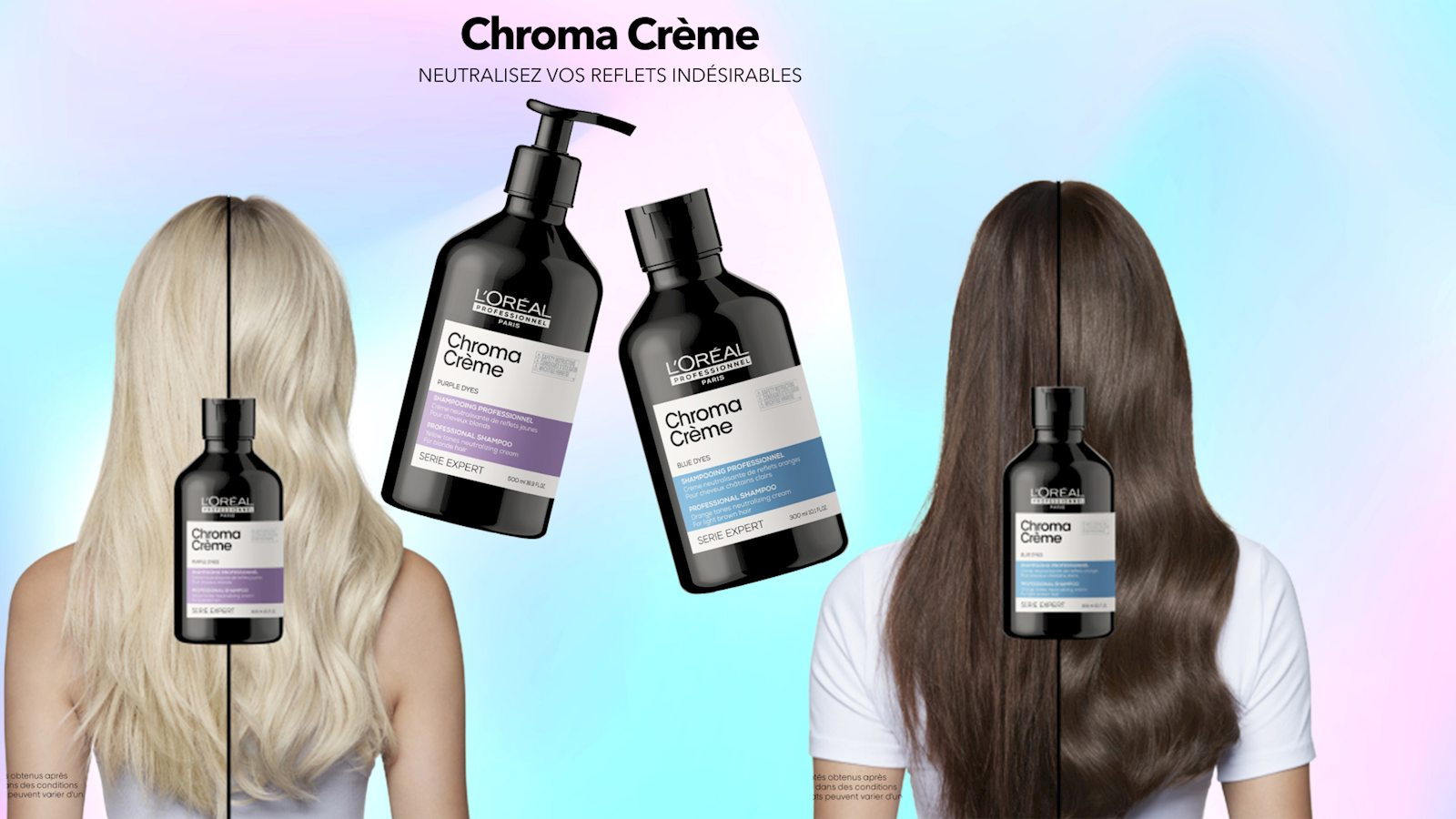 24 shampoings de la nouvelle gamme Chroma Crème 