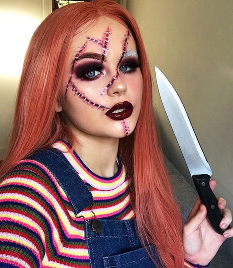 Maquillage Halloween : poupée cadavérique - Les 20 meilleurs tutos de  maquillage pour Halloween - Elle
