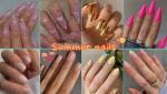 Bannière de huit modèles d'ongles pour l'été